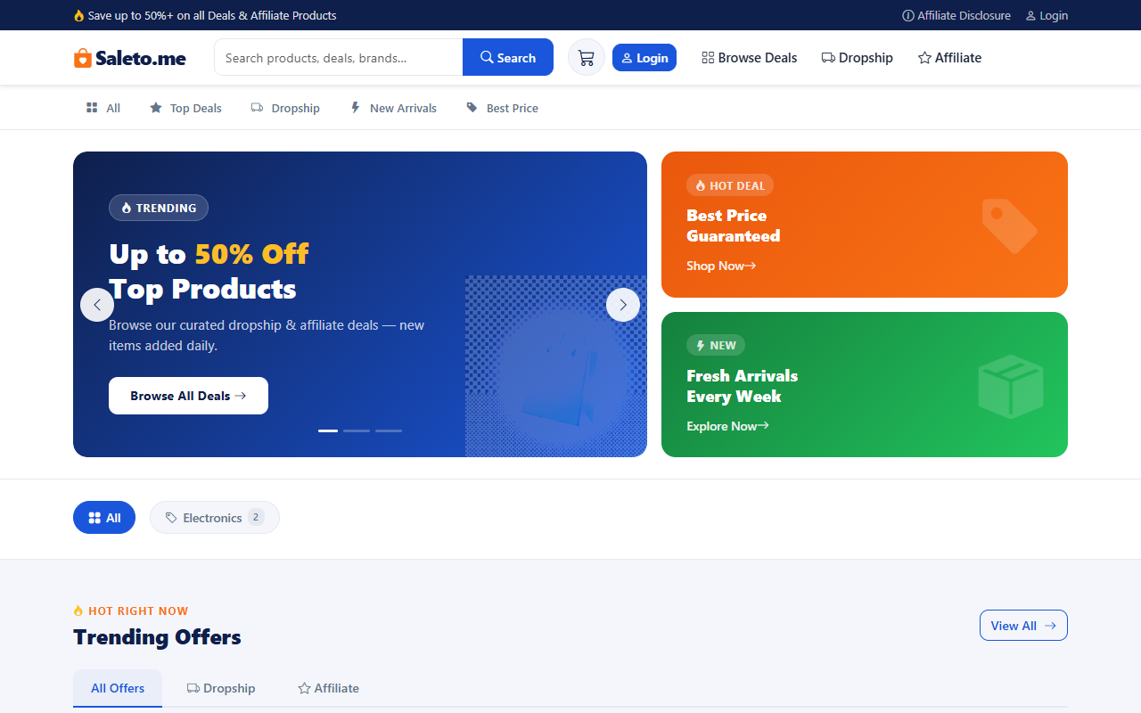 Saleto.me Affiliate Deals Platform