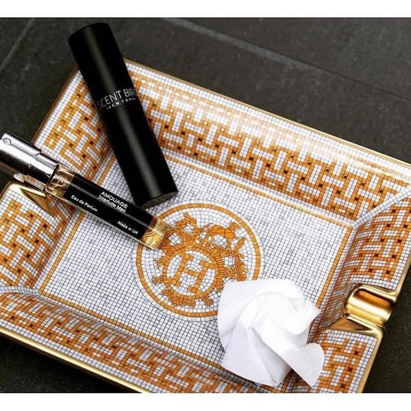 Medium ashtray white golden color / ashtray from Hermes - Image 3 of 5