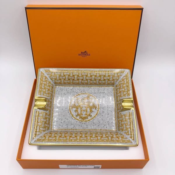 Medium ashtray white golden color / ashtray from Hermes - Image 4 of 5