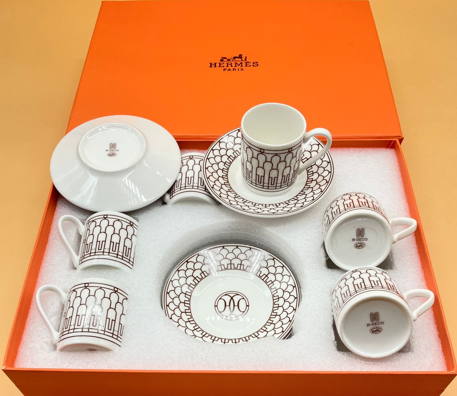 Hermes Turkish coffee set of 6 - Image 2 of 3