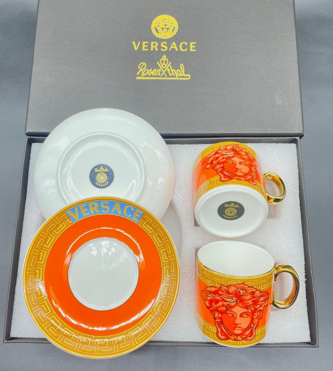 Versace cup set of 2 serving orang - Image 2 of 3