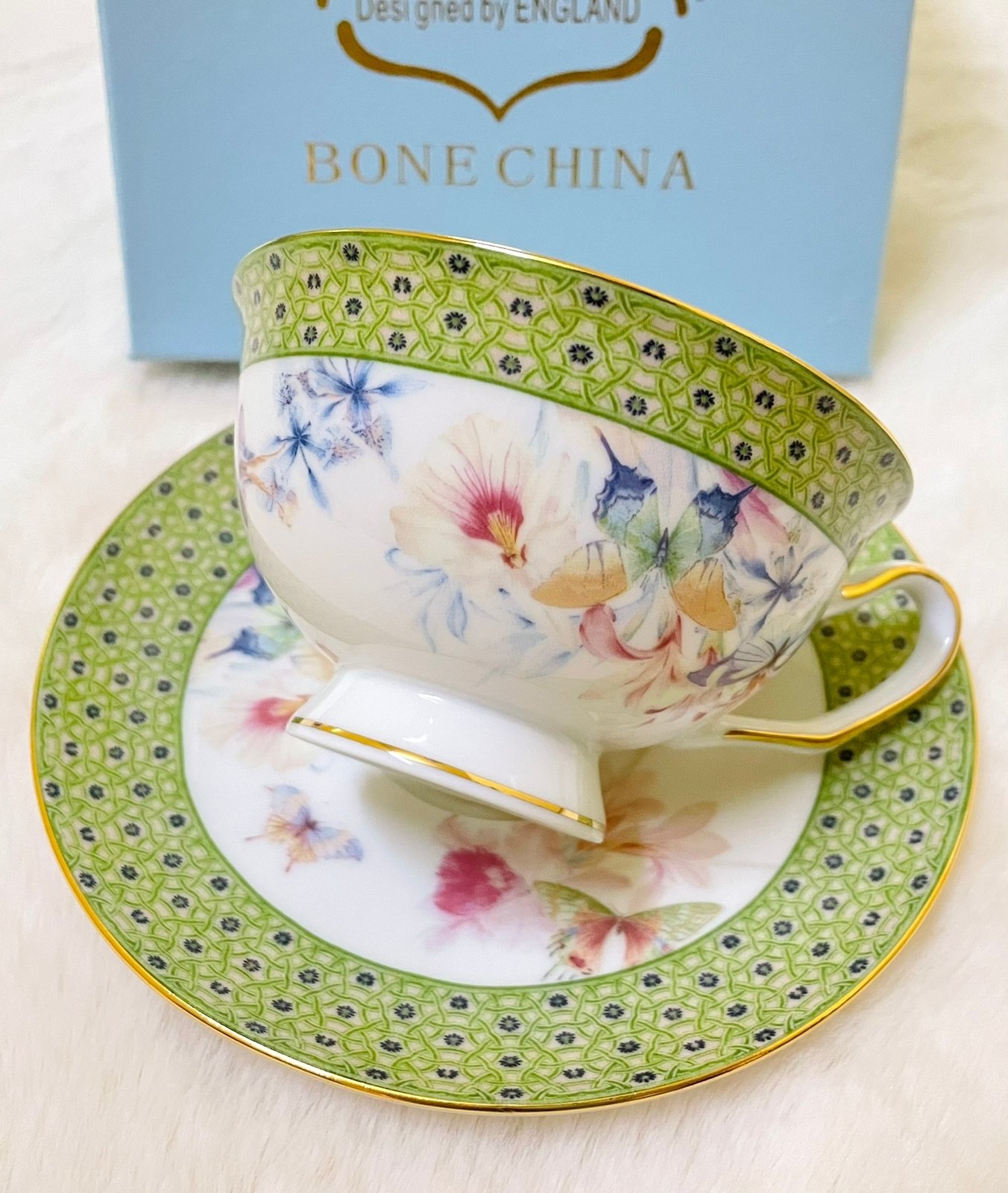 Tea cup with saucer, single cup. - Image 5 of 7