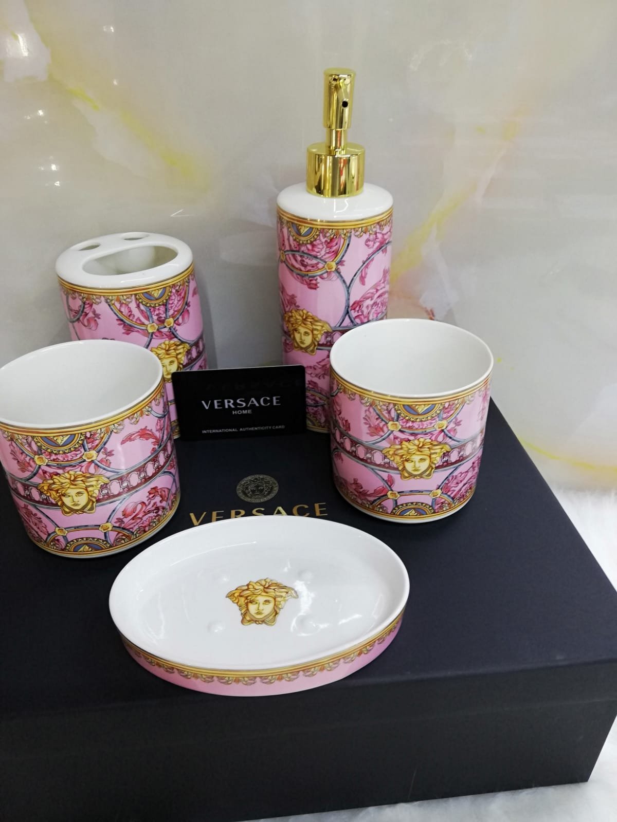Versace Bathroom set of 5 - Image 2 of 2