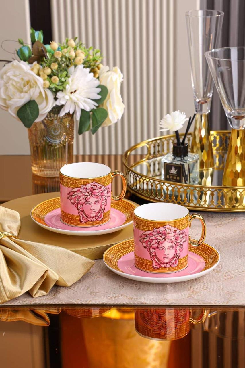 Versace 2 tea cups and saucers - Image 2 of 3