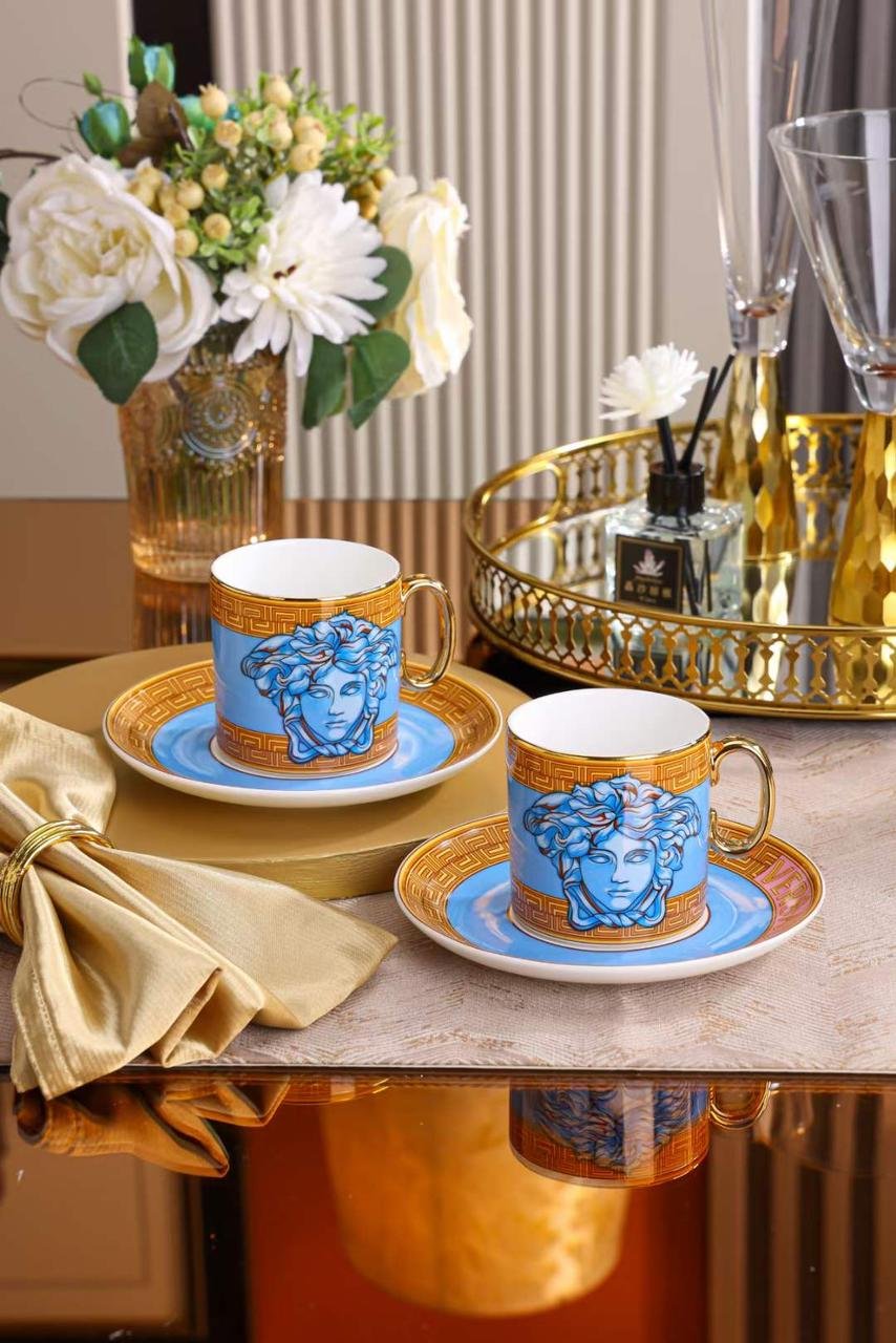 Versace 2 tea cups and saucers - Image 3 of 3