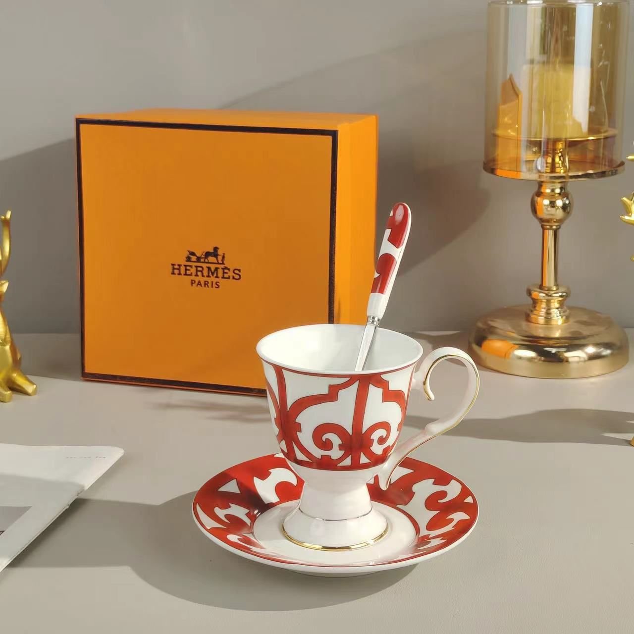 Cup with spoon from Hermes - Image 2 of 7