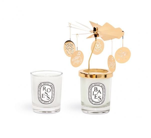 diptyque Candle 70g set of two candles with Golden Carousel Candle Holder - diptyque Candles | Aleppo Gift UAE