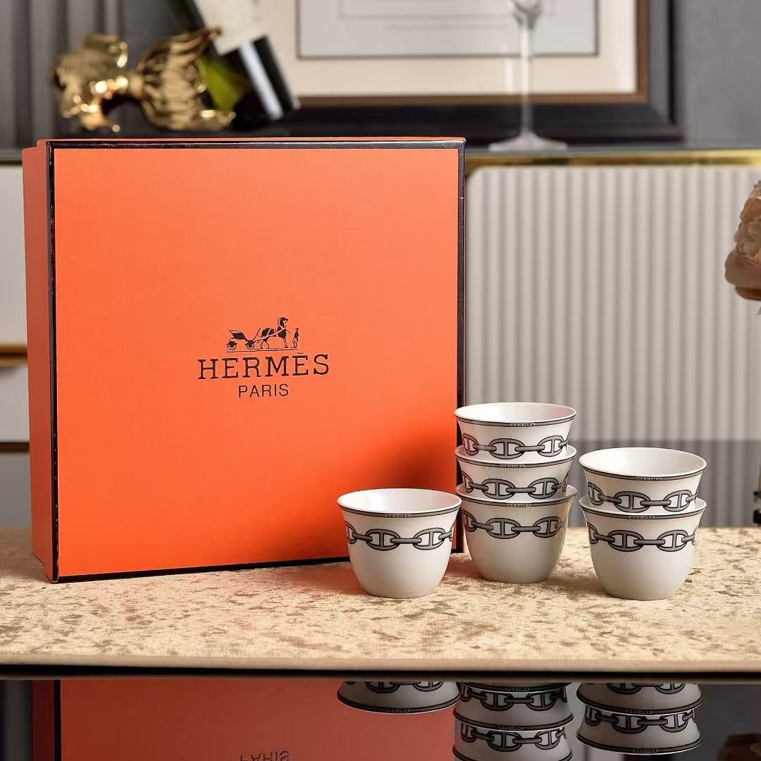 Hermes Chaine d'Ancre Platinum Demitasse Arabic Cups - Hermes Arabic Coffee | Buy Online in UAE