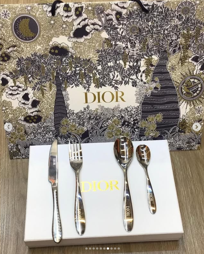 cutlery set for one person, Gold or Silver color - Dior Cutlery | Aleppo Gift UAE