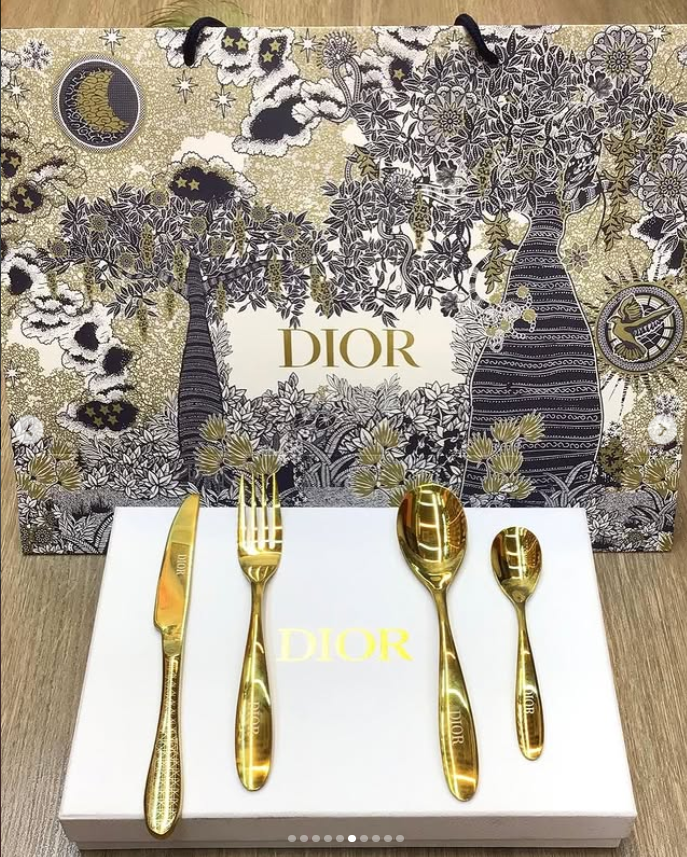cutlery set for one person, Gold or Silver color - Dior Cutlery | Aleppo Gift UAE