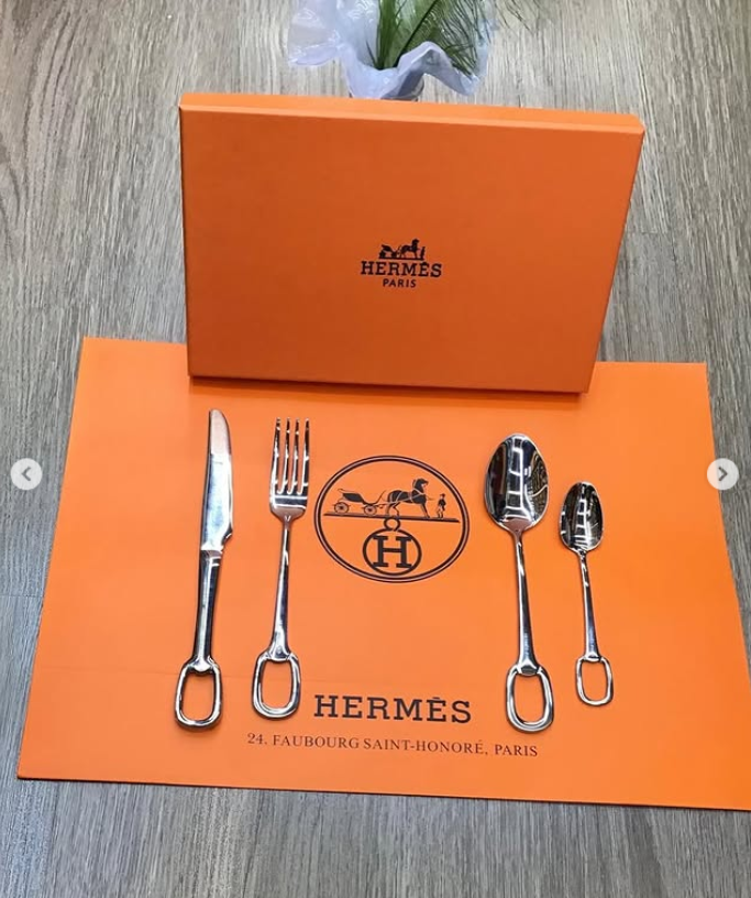 cutlery set for one person, Gold or Silver color - Hermes Cutlery | Aleppo Gift UAE