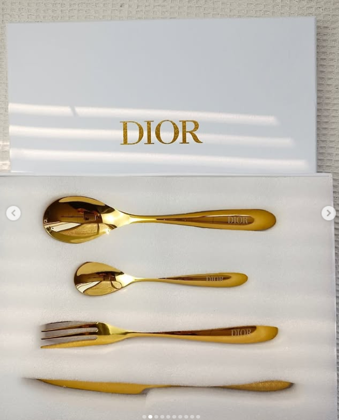 cutlery set for one person, Gold or Silver color - Dior Cutlery | Aleppo Gift UAE