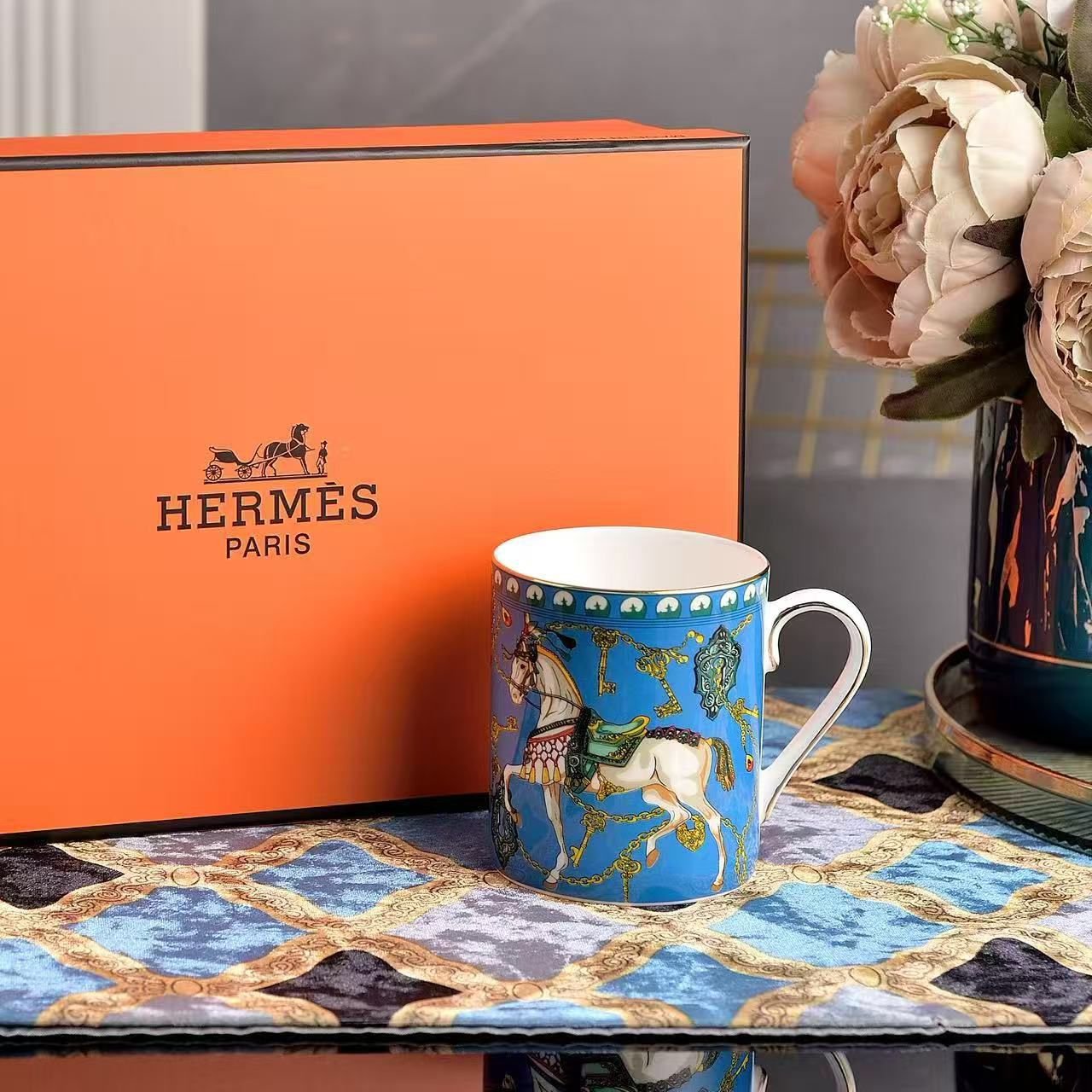 Hermes Blue Mug - Hermes Mug | Aleppo Gift UAE